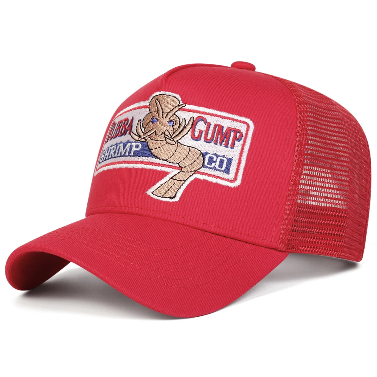 Unisex Shrimp Embroidery Baseball Net Caps Spring and Summer Outdoor Adjustable Casual Hats Sunscreen Hat Sports Cap
