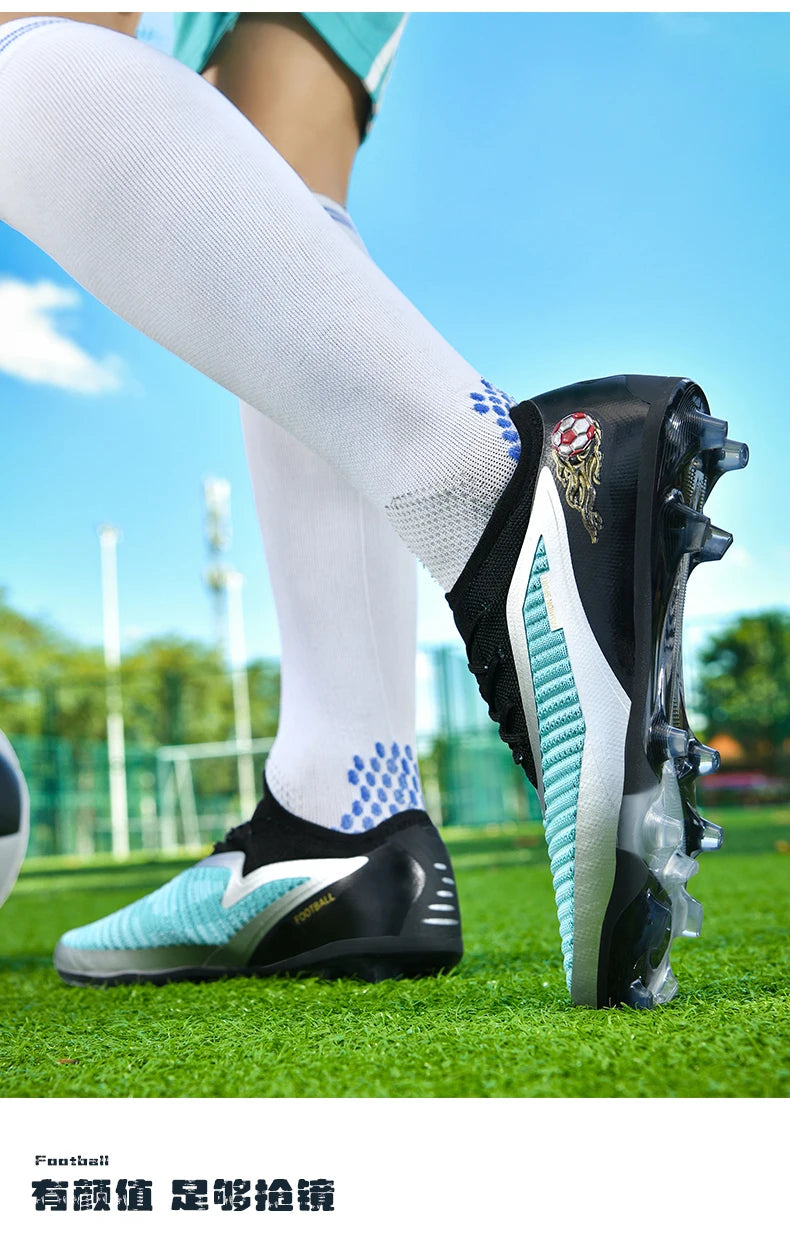 New Men Football Boots Sport Soccer Shoes Outdoor Cleats Adult Non Slip Boys Long Spikes Training Breathable Match Comfortable