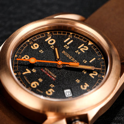 Boderry Field Watches Bronze Case Automatic Mechanical VOYAGER Watch Men's 100M Waterproof Clock Military Top Brand Wristwatch