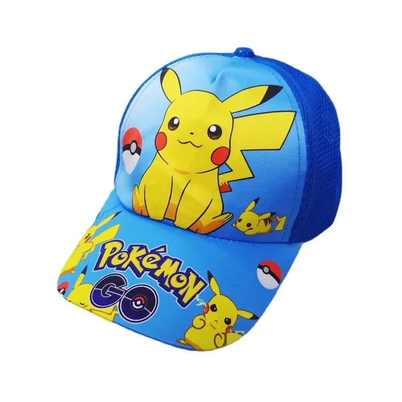 Pokemon Go Anime Figure Pikachu Polyester Baseball Cap Print Cartoon Peaked Cap Children's Dress Up Decoration Birthday Gifts