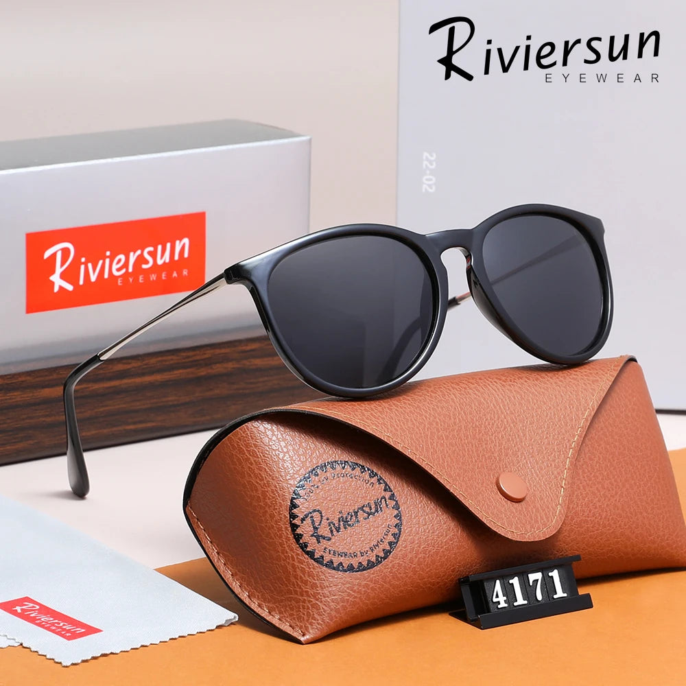 Trendy Cat Eyes Frame Polarized Sunglasses Alloy Design UV400 Travel Glasses For Women Men Driving Eyewear