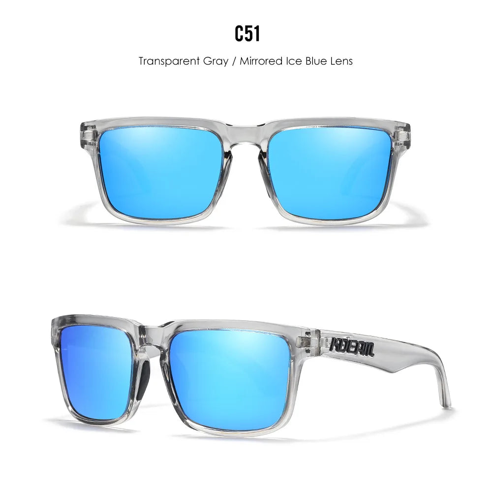 Kdeam 2026 High Quality Polarized Sunglasses for Men Transparent Gray Frame Fashion Unisex Outdoor Luxury Eyeglasses For Couple