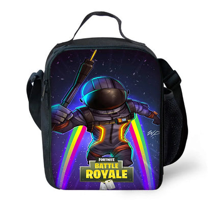 Saco térmico infantil F-FortniteS Hot Game de grande capacidade, isolado, para rapaz e rapariga, estudante, piquenique ao ar livre, lancheira térmica reutilizável