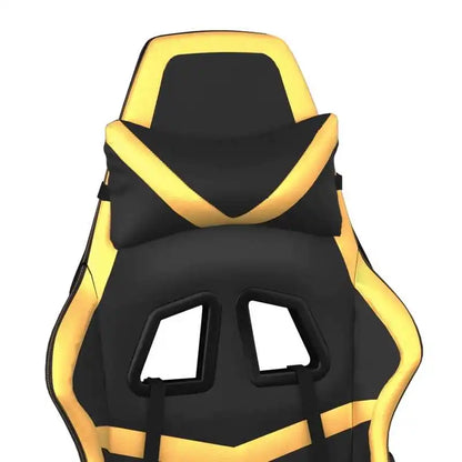 Gaming Chair with Footrest Black & Gold, Reclining Ergonomic Gaming Chair, 360° Swivel Leather Gaming Chair with Adjustable Height and Footrest