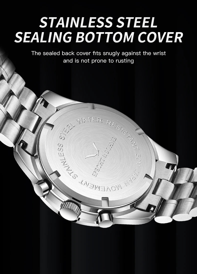 New 007 Specht&Sohne Sports Watches For Men Top Brand Luxury Steel Wrist Watch Fashion Japan VK68 Chronograph Relogio Masculino