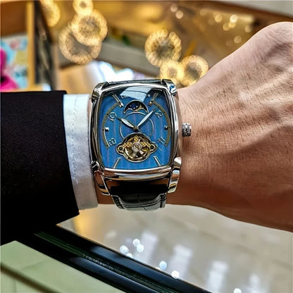 [Luxus-Mechanikuhr mit Tourbillon] Leichte Luxus-Mechanikuhr mit Tourbillon für Herren – Vollautomatisches Spitzenmodell im trendigen „Skelett“-Design, ideal für den Business-Look o