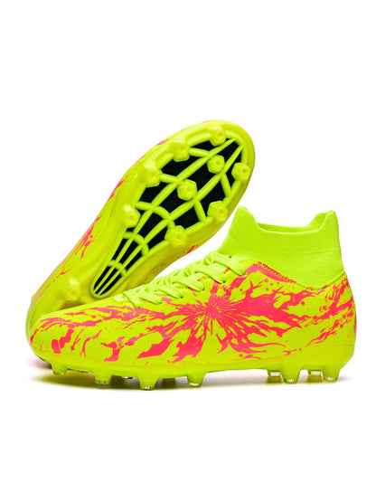 Chaussures de football AG FG pour hommes adultes, légères, en PU, avec crampons en caoutchouc à haute adhérence, pour les entraînements et les matchs de football en extérieur.