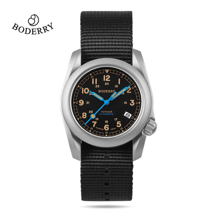 Boderry Field Watches Bronze Case Automatic Mechanical VOYAGER Watch Men's 100M Waterproof Clock Military Top Brand Wristwatch