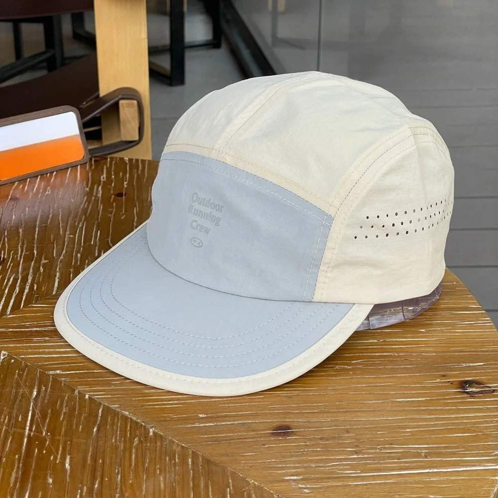 Color Block 5 Panel Baseball Cap - Embroidered Letter Quick Dry Mesh Breathable Sports Cap, Fashion Casual Lightweight Wear Hat