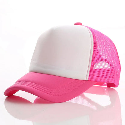 Candy Color Sublimation Blank Baseball Hats Travel Trucker Plain Mesh Sports Outdoor Snapback Cap for Men Boys Women Girls