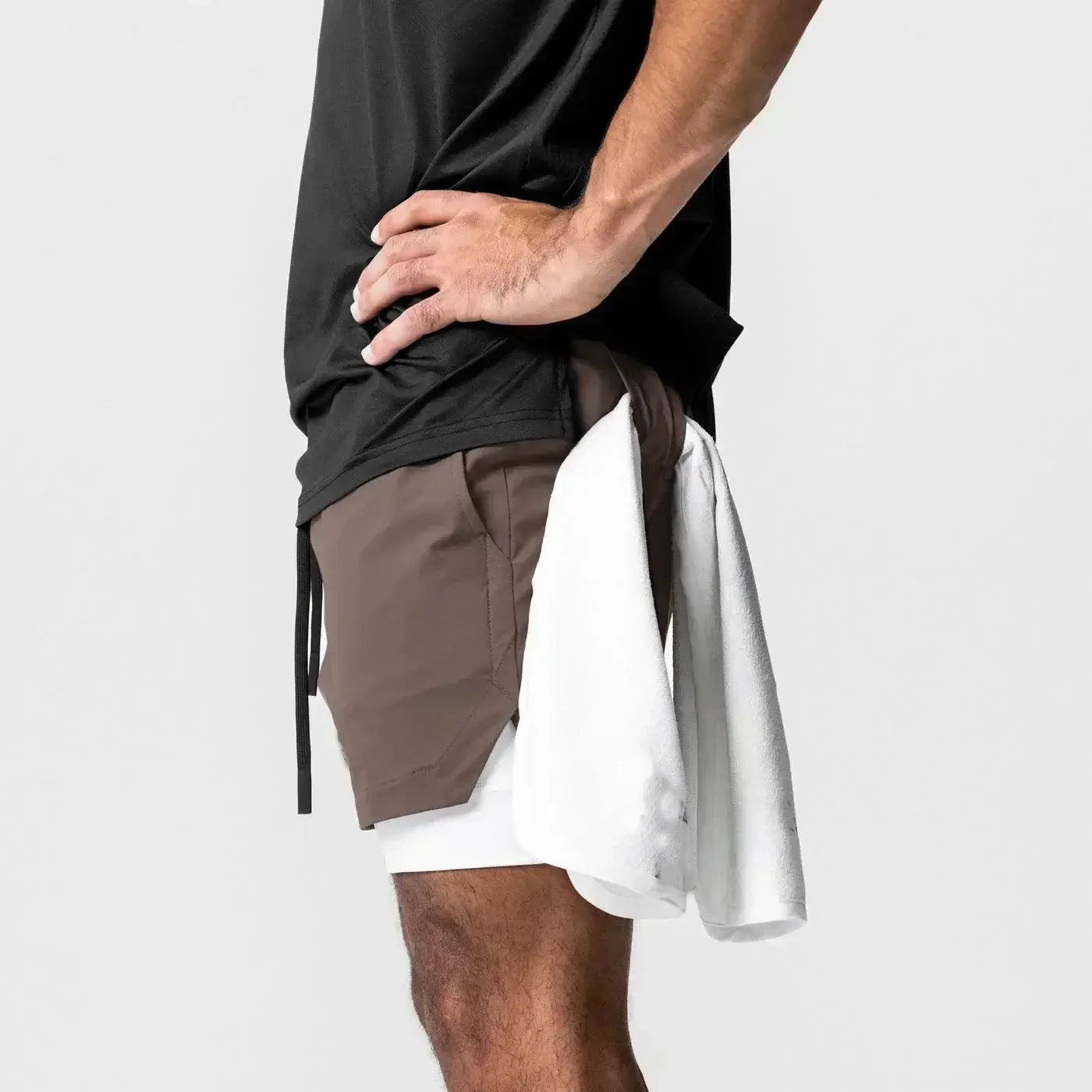 Dragon Ball Men's Double-layer Shorts Son Goku Summer Japanese Anime Fake Two-piece Sports Fitness Quick-drying Shorts, produit gaming premium Fraquane