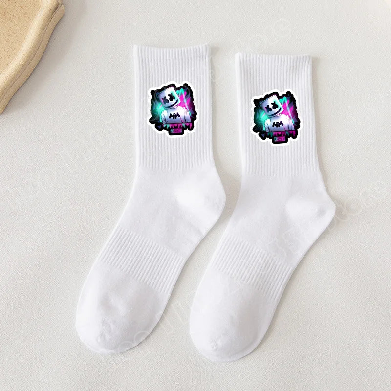 Fortnite Socks Cartoon Game Character Long Sock for Kids tudents in Spring and Autumn Solid Color Cotton Socks Birthday Gifts