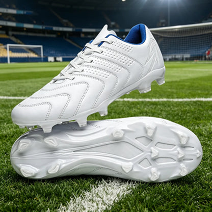Chaussures de football FG AG pour adultes, tige légère en PU synthétique, crampons antidérapants pour terrain en herbe naturelle et artificielle en plein air