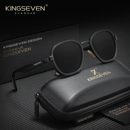 KINGSEVEN  Small Round Sunglasses Men Polarized Women Eyewear Retro Style Luxury Travel Glasses Shades UV400