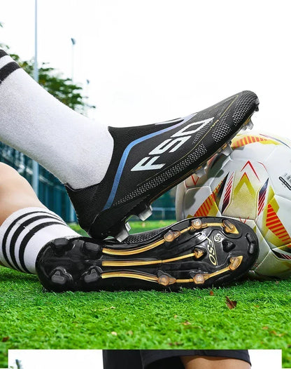 Nouvelles Chaussures de Football pour Hommes – Crampons d'Extérieur pour Entraînement sur Gazon – Baskets Mi-Montantes Légères Antidérapantes de Haute Qualité – Meilleures Ventes
