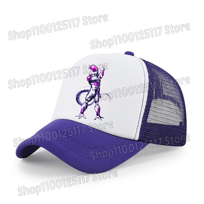 Baseballová čepice Dragon Ball s potiskem z anime, prodyšná čepice s kšiltem, kreslená postavička Goku, letní sportovní čepice typu snapback, síťovaná sluneční čepice, dárek pro děti