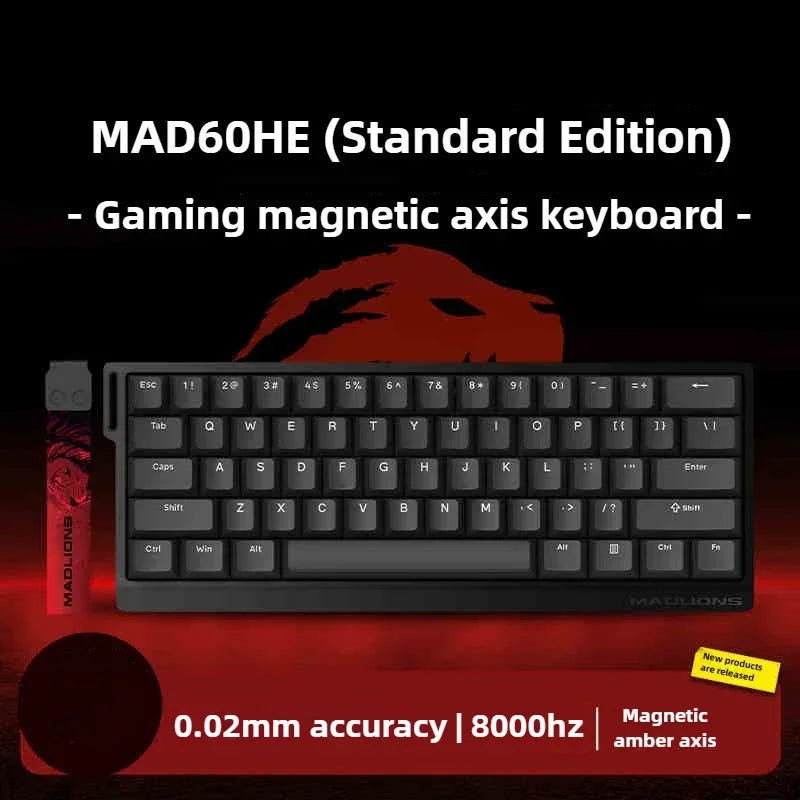 Teclado gaming FGG MAD60 RGB de eixo magnético, dedicado a jogos, com teclas totalmente hot-swap, resposta rápida e personalização de entrada de gama