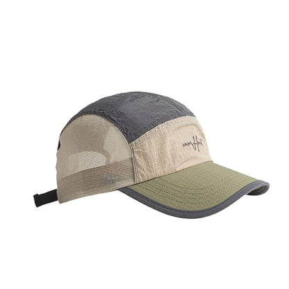 Fashion Plaid Thin Sun Cap Quick-drying Letter Embroidery Sports Running Cap Adjustable Breathable Summer Cap Men Women