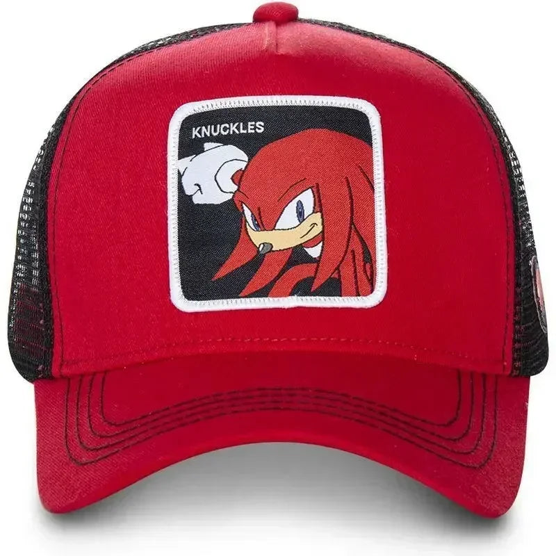 Sonics Baseball Caps Summer Cartoon Breathable Mesh Trucker Sun Hat for Adjustable Hip-Hop Hat