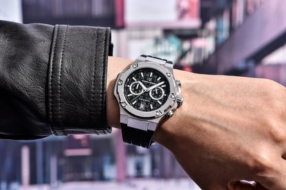 Montres à quartz pour hommes PAGANI DESIGN– Chronographe sportif de luxe, étanche, doté d'aiguilles luminescentes et d'un verre saphir avec traitement antireflet