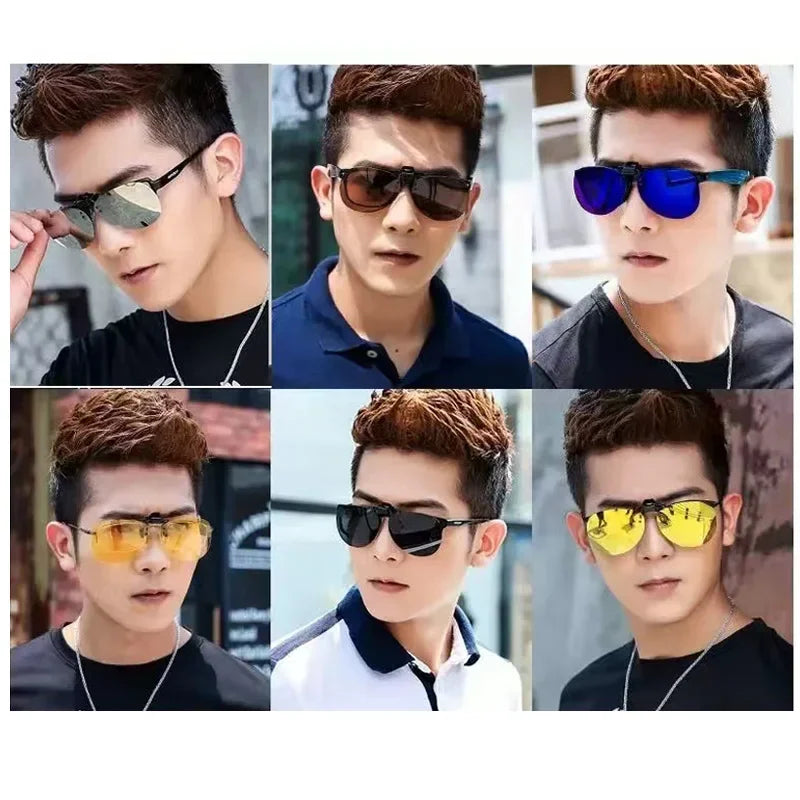 Pilot Polarized Sunglasses Clips Glasses Clip Driving Night Vision Eyeglasses UV400 Outdoor Shades Definition Sun Glasses Clips