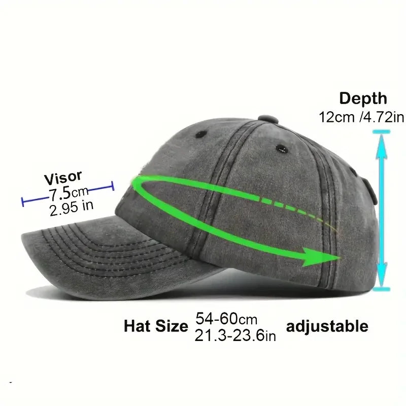 Gorra de béisbol de estilo clásico ajustable de algodón lavado con estampado FOCUS, gorra deportiva tipo «pico de pato» para hombre y mujer