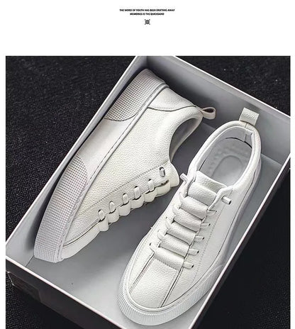 Heren sneakers, casual schoenen, heren platte schoenen, zapatillas hombre, lichtgewicht PU-leer, ademende schoenen, witte sportschoenen voor heren