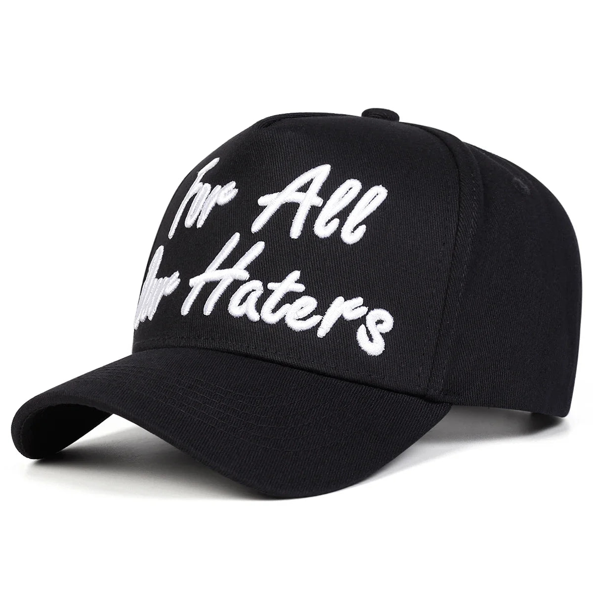 Czapki z daszkiem unisex z haftem „FOR ALL OUR HATERS” – wiosna, jesień, na świeżym powietrzu, regulowane, codzienne, chroniące przed słońcem, czapki sportowe