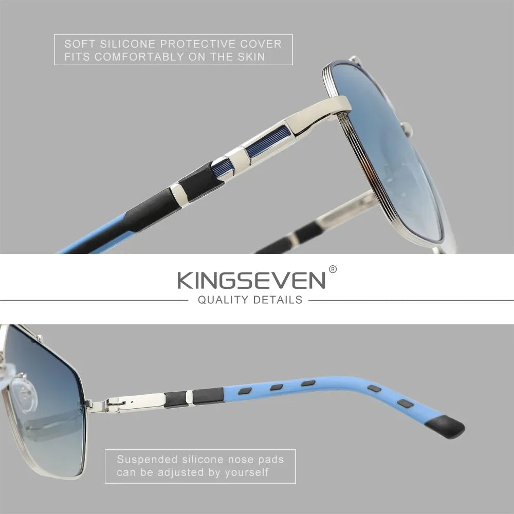KINGSEVEN New Luxury Sunglasses Men UV400 Square Large Frame Polarized Glasses Male Women Outdoor Causal Fashion Driving Eyewear