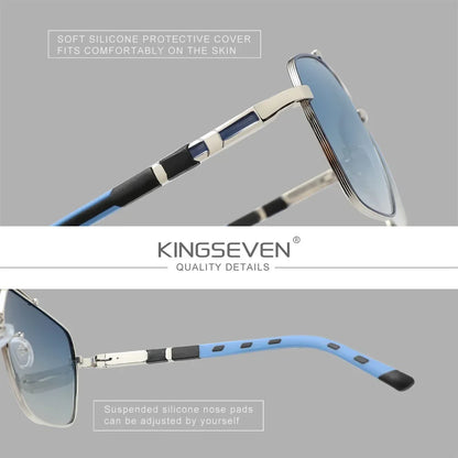 KINGSEVEN New Luxury Sunglasses Men UV400 Square Large Frame Polarized Glasses Male Women Outdoor Causal Fashion Driving Eyewear