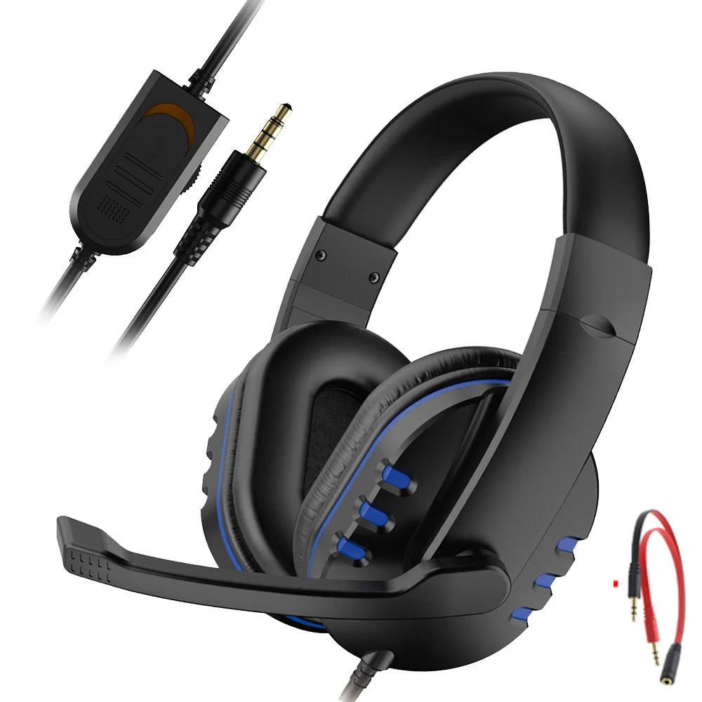 Casque de jeu 3.5mm filaire sur la tête casque de joueur avec Microphone contrôle du Volume Gamer écouteur casque pour Xbox PS4 PC