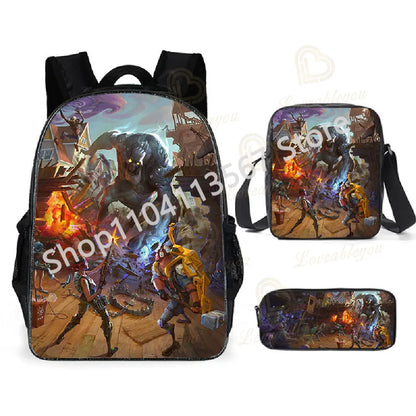 Fortnite Kids 3pcs Backpack Set Women Backpacks Office Stationary for Teenage Girls Boys Laptop Backpack Casual Travel Rucksack