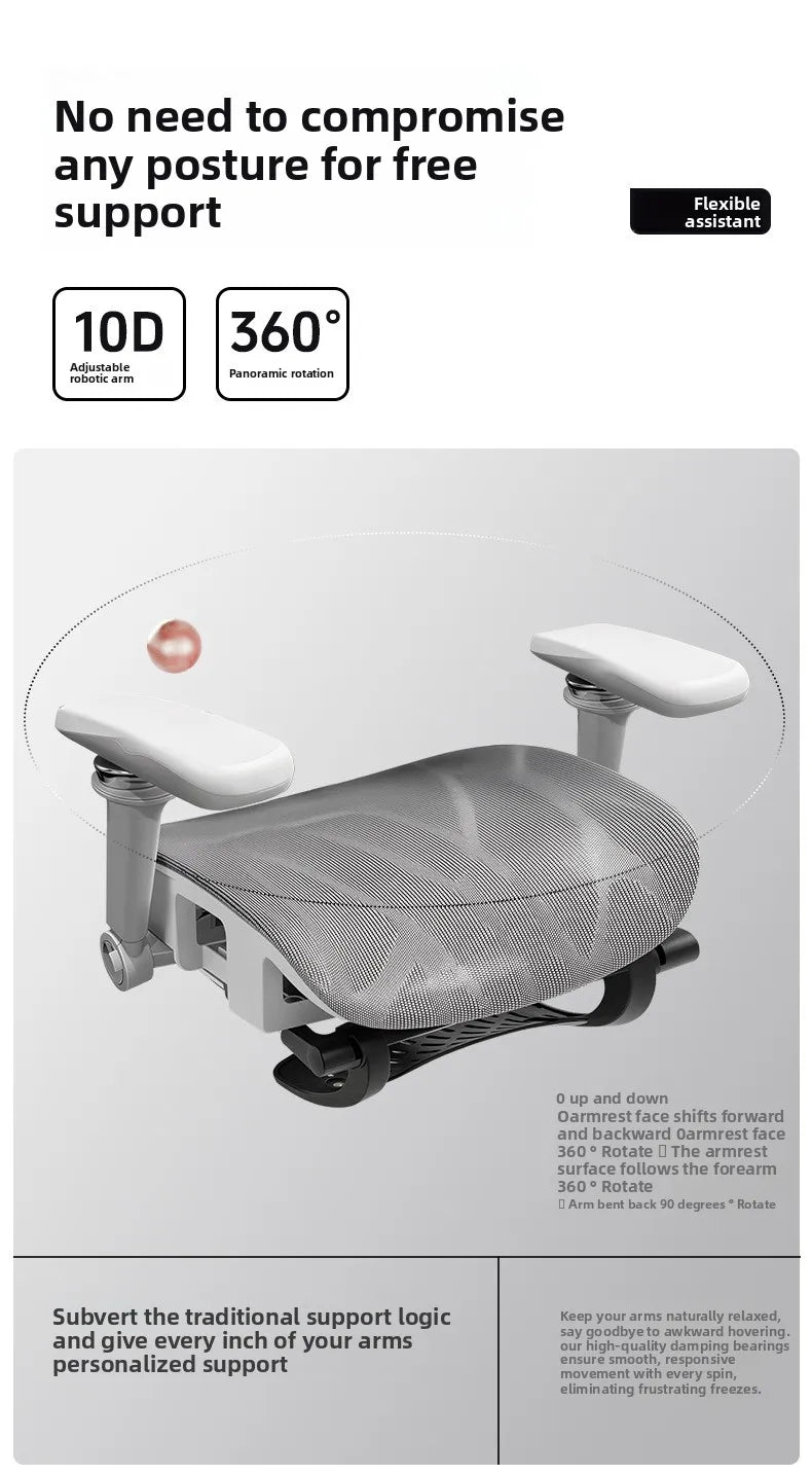 Przenośny minimalistyczny fotel ergonomiczny z podłokietnikiem 10D, fotel komputerowy, biurowy, do nauki i gamingowy Gravitysturdy and durable
