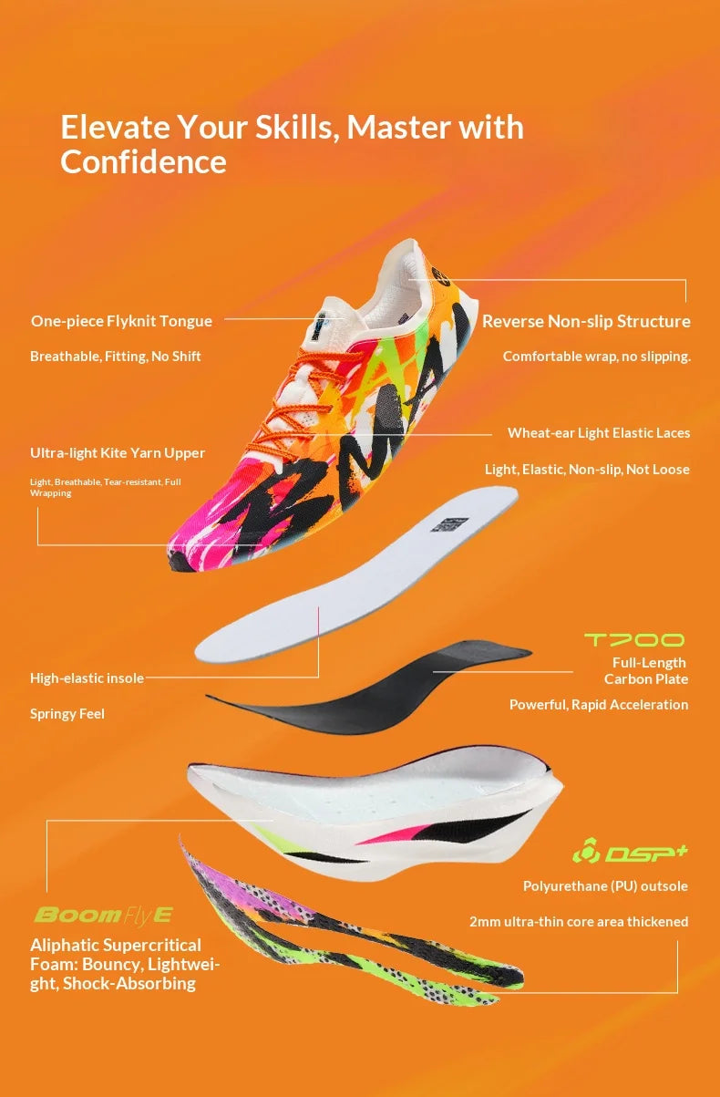 BMAI Ademende 20 km marathon-sneakers voor heren met dempende koolstofplaat – sportschoenen voor heren – casual luxe sportschoenen – hardloopschoenen voor heren