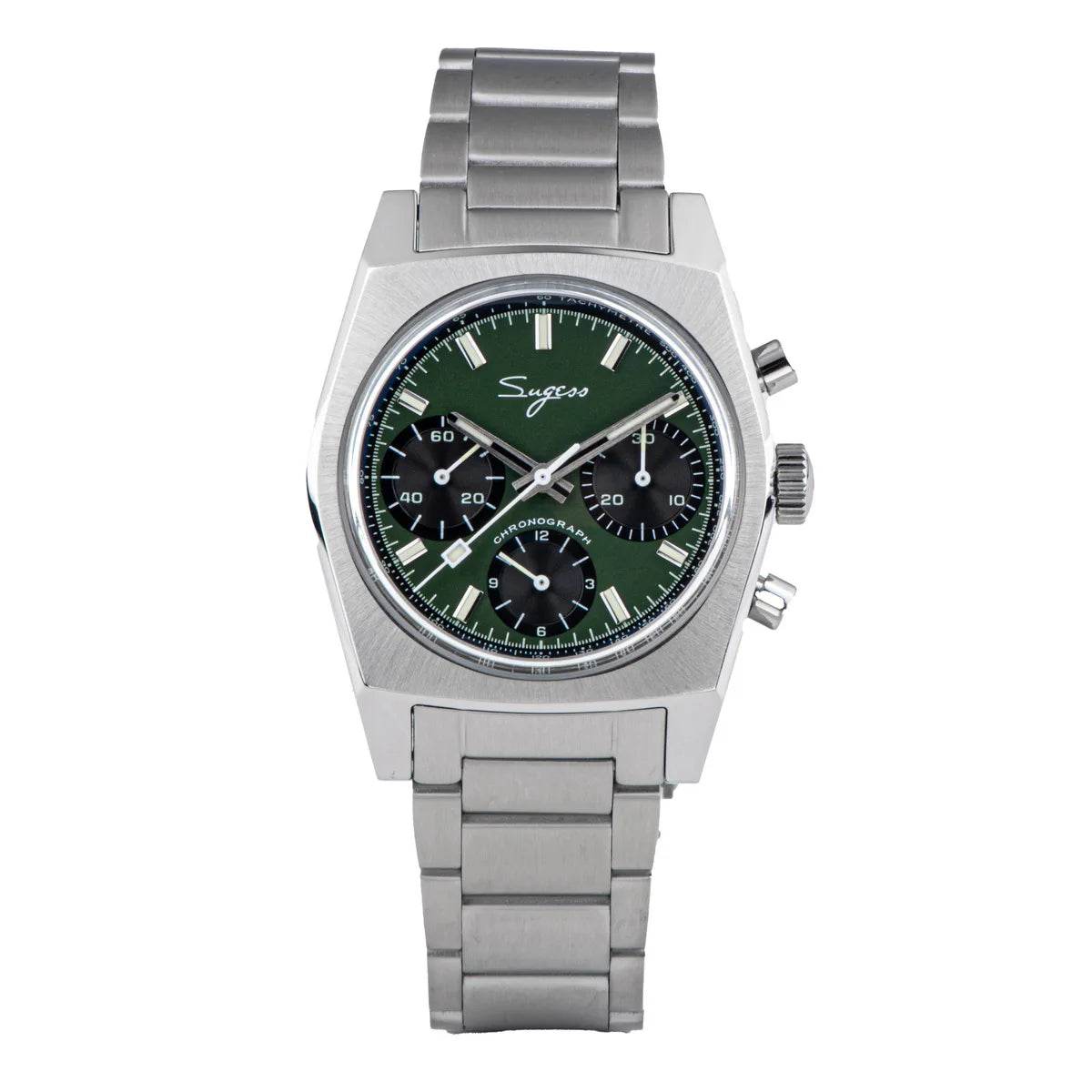 Sugess S419 Series 37mm Original Swanneck Movement Chronograph Master Mens Watch Mechanical Wristwatch Dome Sapphire Crystal New