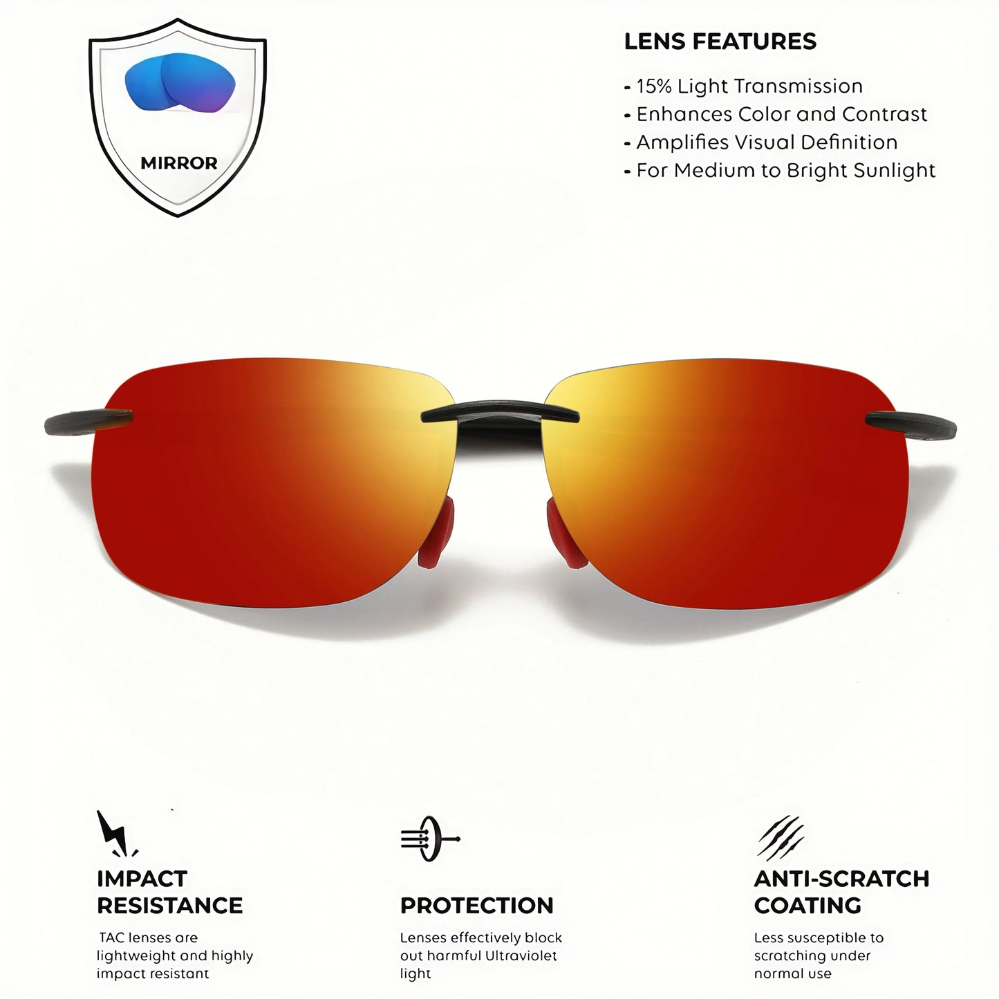 4PCS Ultra Light 11g TR90 Frameless Polarized Aviator Sunglasses - Flexible & Comfort Fit Unisex for Driving, Fishing, Outdoor