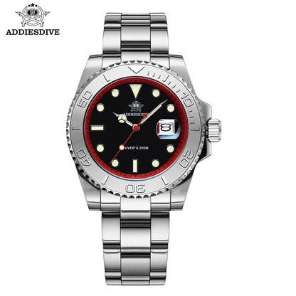 ADDIESDIVE Luxury Men's Diver Steel Watch 200m Waterproof Ceramic Bezel Analog Watch BGW9 Luminous Business Quartz Watch AD2040