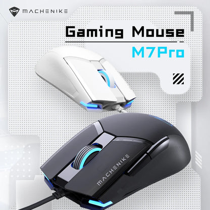 Rato Gaming com Fio Machenike M7Pro USB Instant A825 12800DPI 1000Hz 7 Botões 65g RGB para Portátil e PC
