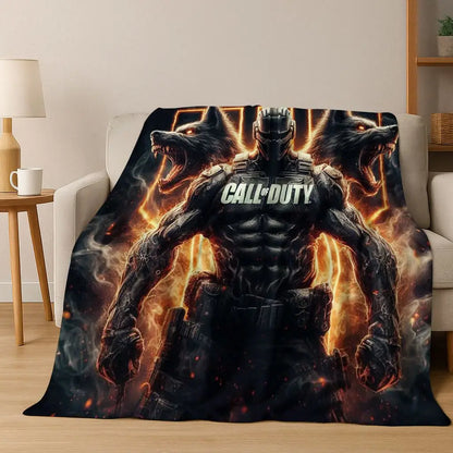 Classic Game Call of Duty Ghost Simon Cartoon Art Flannel Blanket,Cozy Soft Throw Blanket for Home Bedroom Bed Sofa Cover Kid