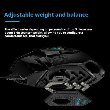 Logitech G502 HERO kabelgebundene Gaming-Maus für E-Sports, mechanische Maus mit RGB-Beleuchtung, Gewichtsanpassung und programmierbaren Battle-Royale-Makros