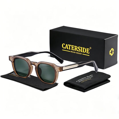 CATERSIDE New Vintage Men's Sunglasses High-Quality Square Sun Glasses Women's Outdoor Travel Beach Summer Fashion Glasses Uv400