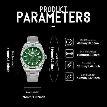 HEROFORCE Men's Well-known Brand Watch; Men's Fashion Waterproof Luminous Stainless Steel Band Casual Calendar Quartz Men Watch