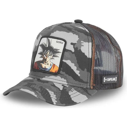 New Dragon Ball Son Goku Cap Summer Travel Peaked Cap Men's Embroidery Hip-Hop Cap Style Sun Visor Adjustable Trucker Mesh Cap