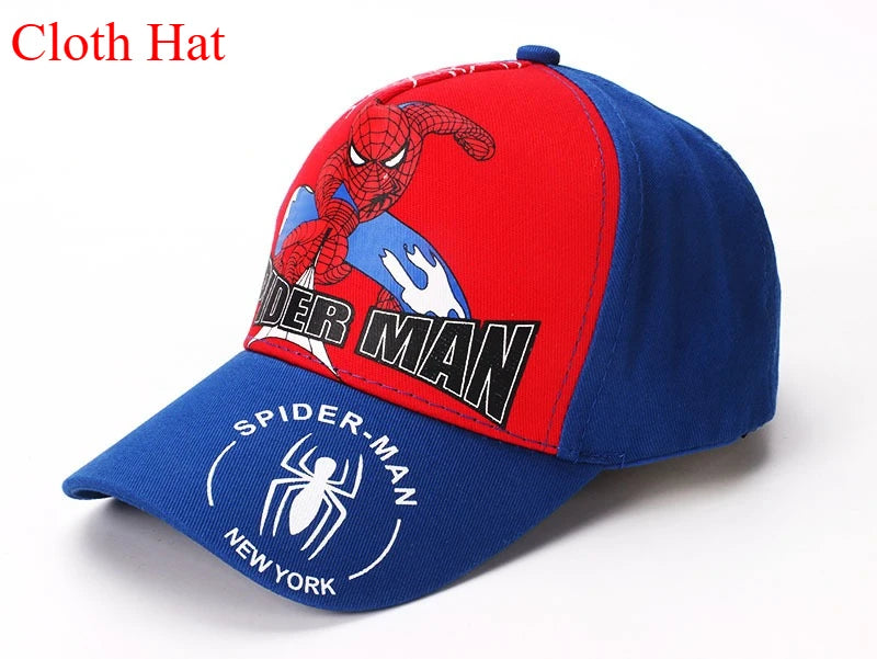 Marvel Anime Figure Spider-Man Cartoon Baseball Cap Cotton Polyester Peaked Cap Boy Girl Headwear Accessories Kids Birthday Gift