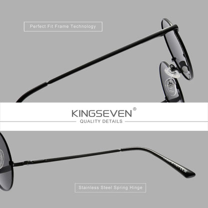 KINGSEVEN Vintage Popular Punk Sunglasses for Men Women Round Polarized Sun Glasses  Party Beach Travel Anti Glare Eyewear
