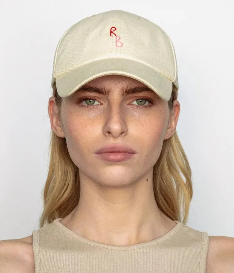 Casual Monogram Cotton Baseball Cap for Men and Women Hand-Dyed Soft Fabric Dad Hat with Hand-Embroidered Letters