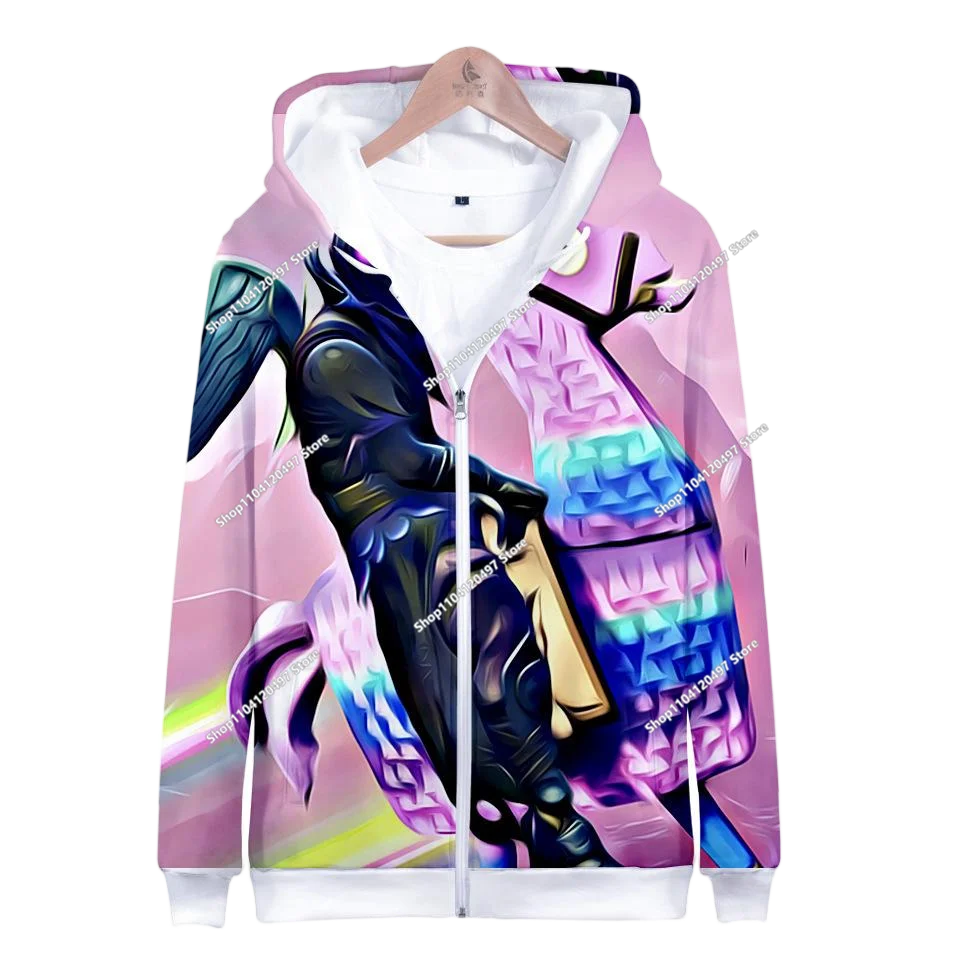 2024 New Game Zipper Hoodie Children's Sweatshirt Fortnite Pullover Sweatshirts Fashion Boys and Girls Clothing