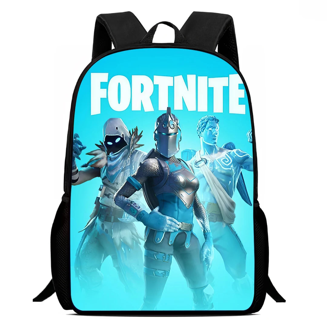 Mochila Escolar Fortnite de 15 Polegadas com Desenho Animado para Crianças, Meninos e Meninas, Mochila Leve com Estampado de Jogo, Grande, Adequada para Idades dos 5 aos 8 Anos