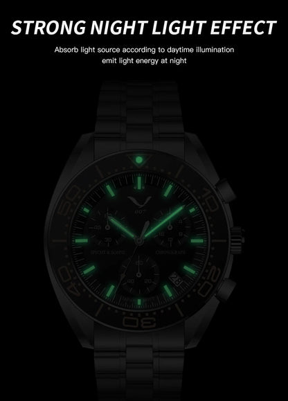 New 007 Specht&Sohne Sports Watches For Men Top Brand Luxury Steel Wrist Watch Fashion Japan VK68 Chronograph Relogio Masculino