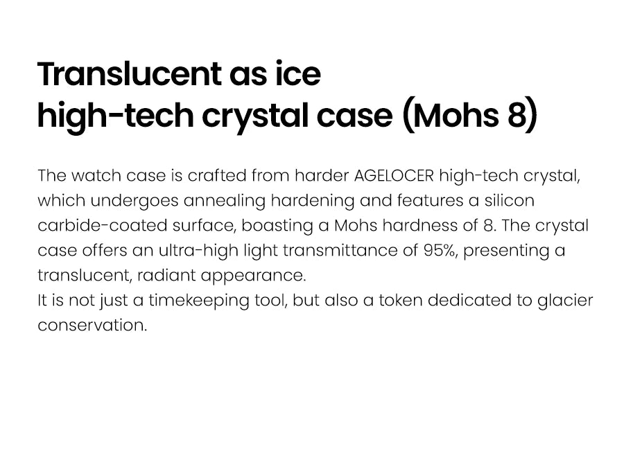 AGELOCER Limited Edition „Ice Never Melts“ Luxuriöse mechanische Handaufzugsuhr mit Free-sprung Crystal Tourbillon